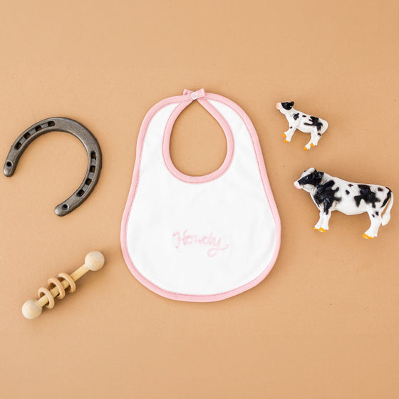 Howdy! Bib - Dusty Rose by Luna and Arlo - Luna and ArloBib