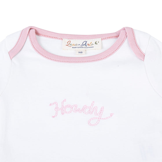 Howdy! Embroidered Bodysuit - Dusty Rose - Magnolia BabyBodysuit