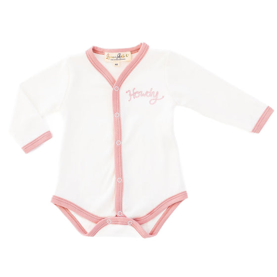 Howdy! Embroidered Front Snap Bodysuit - Dusty Rose - Magnolia BabyBodysuit