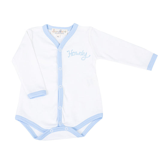 Howdy! Embroidered Front Snap Bodysuit - Sky - Magnolia BabyBodysuit