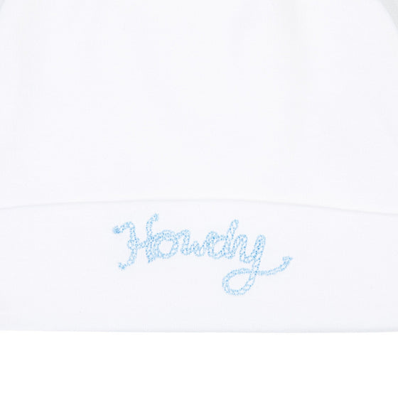 Howdy! Embroidered Hat - Sky - Magnolia BabyHat