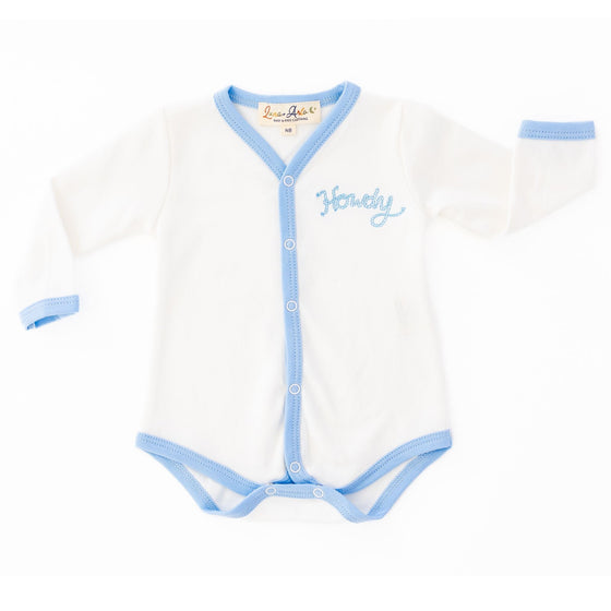 Howdy! Front Snap Bodysuit - Sky by Luna and Arlo - Magnolia BabyBodysuit