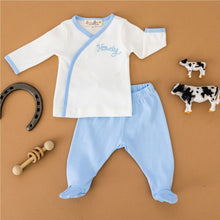  Howdy! Kimono Footed Pant Set - Sky by Luna and Arlo - Luna and Arlo2pc Pant Set