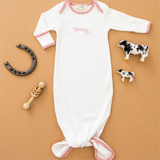 Howdy! Knotted Gown - Dusty Rose by Luna and Arlo - Magnolia BabyGown