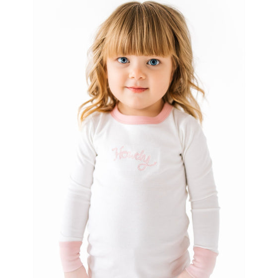 Howdy! Long Pajamas - Dusty Rose by Luna and Arlo - Magnolia BabyLong Pajamas