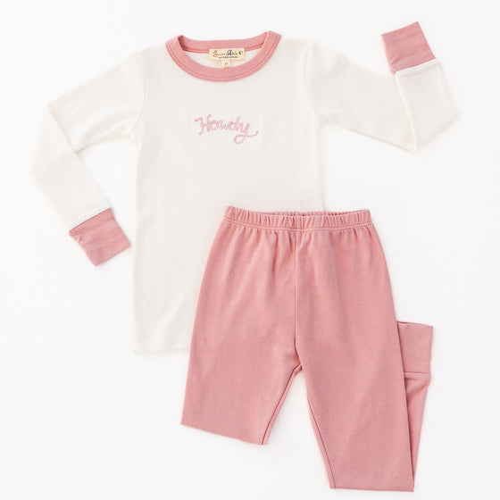 Howdy! Long Pajamas - Dusty Rose by Luna and Arlo - Magnolia BabyLong Pajamas