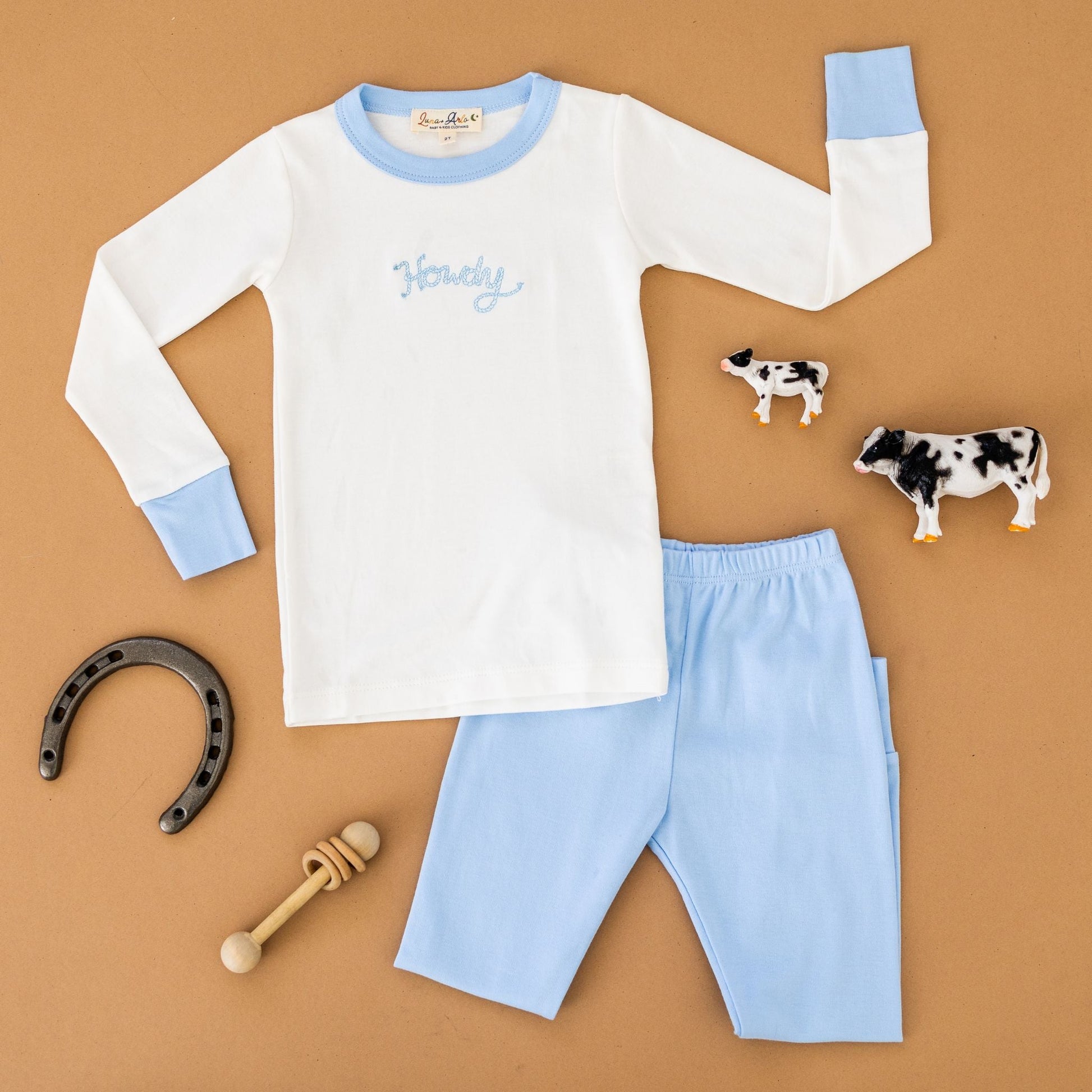 Howdy! Long Pajamas - Sky by Luna and Arlo - Luna and ArloLong Pajamas