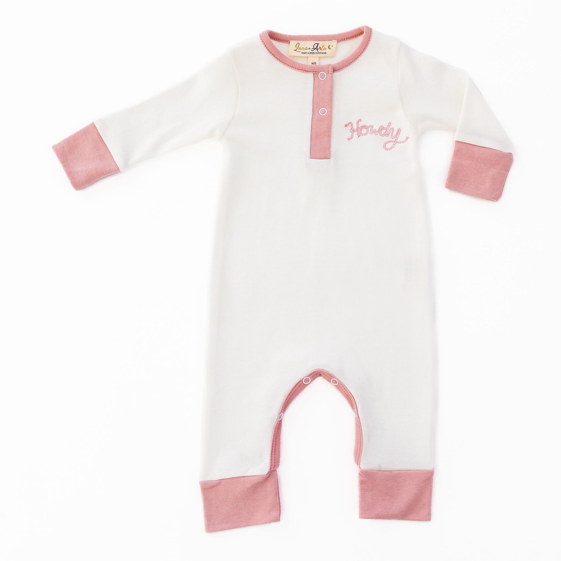 Howdy! Playsuit - Dusty Rose by Luna and Arlo - Luna and ArloPlaysuit