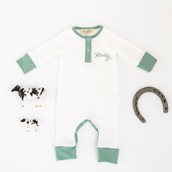 Howdy! Playsuit - Moss by Luna and Arlo - Magnolia BabyPlaysuit