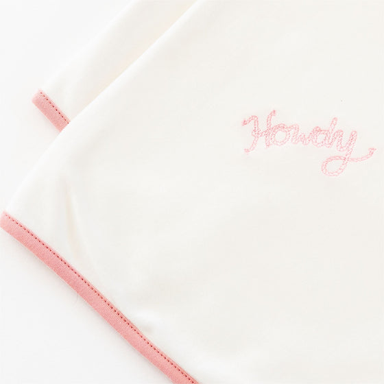 Howdy! Receiving Blanket - Dusty Rose by Luna and Arlo - Magnolia BabyReceiving Blanket