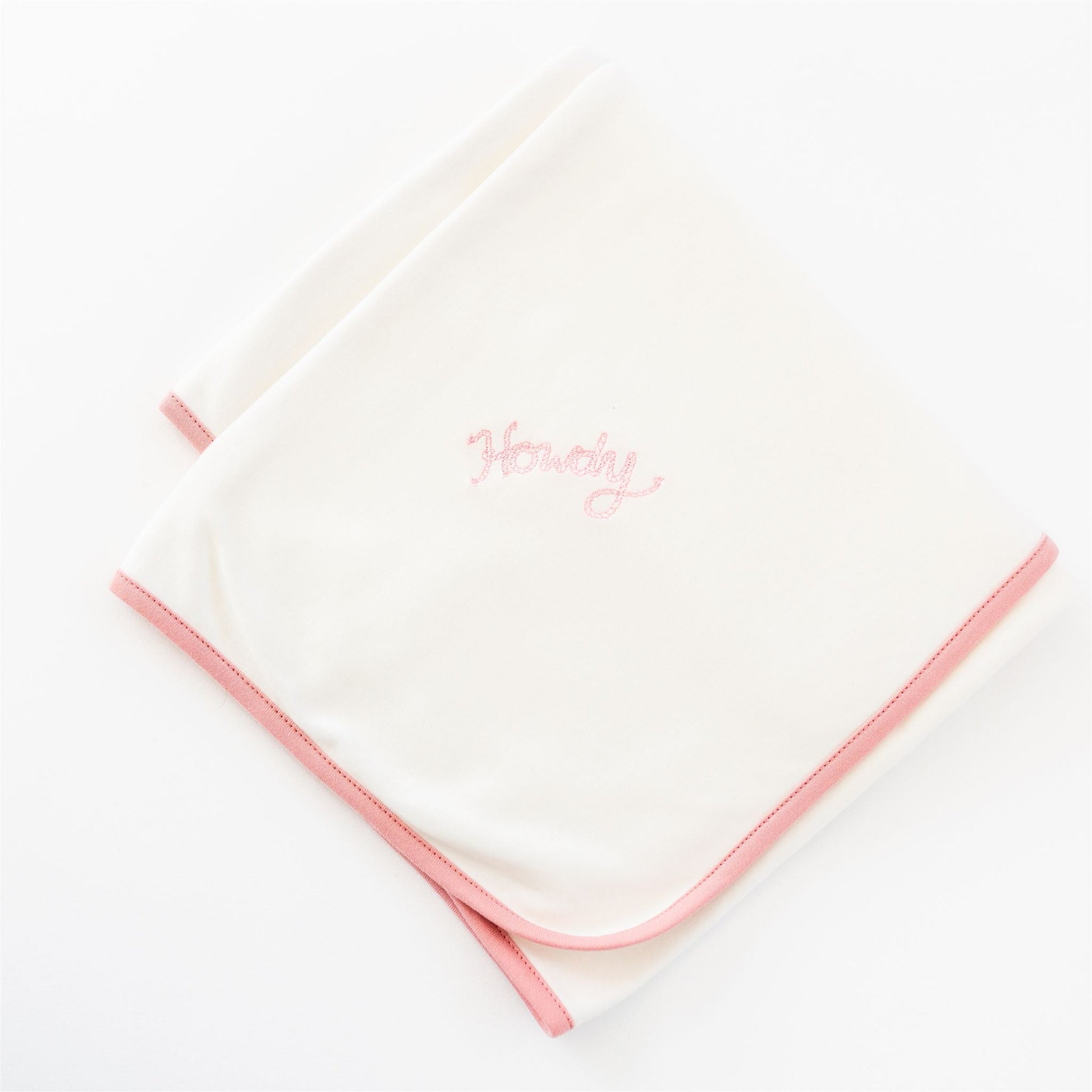 Howdy! Receiving Blanket - Dusty Rose by Luna and Arlo - Luna and ArloReceiving Blanket