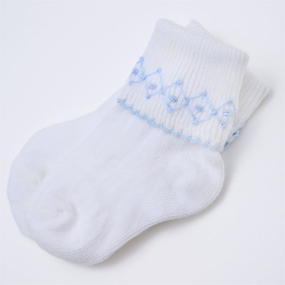 Hudson Embroidered Socks - Light Blue - Magnolia BabySocks