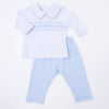 Hudson Smocked 2pc Pant Set - Light Blue - Magnolia BabyPant Set