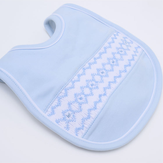 Hudson Smocked Bib - Light Blue - Magnolia BabyBib