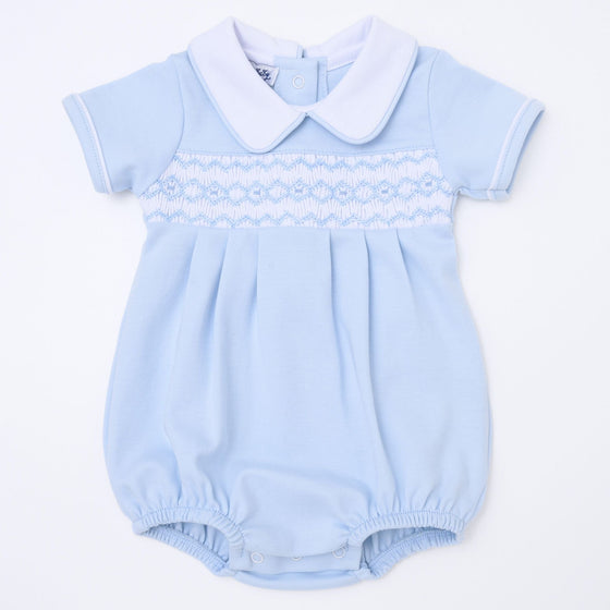 Hudson Smocked Bubble - Light Blue - Magnolia BabyBubble