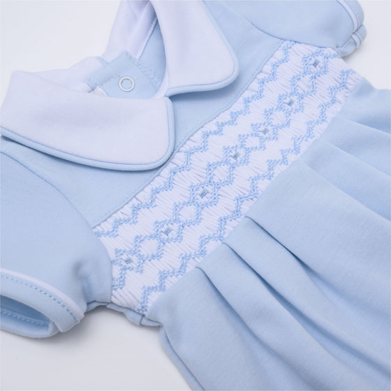 Hudson Smocked Bubble - Light Blue - Magnolia BabyBubble