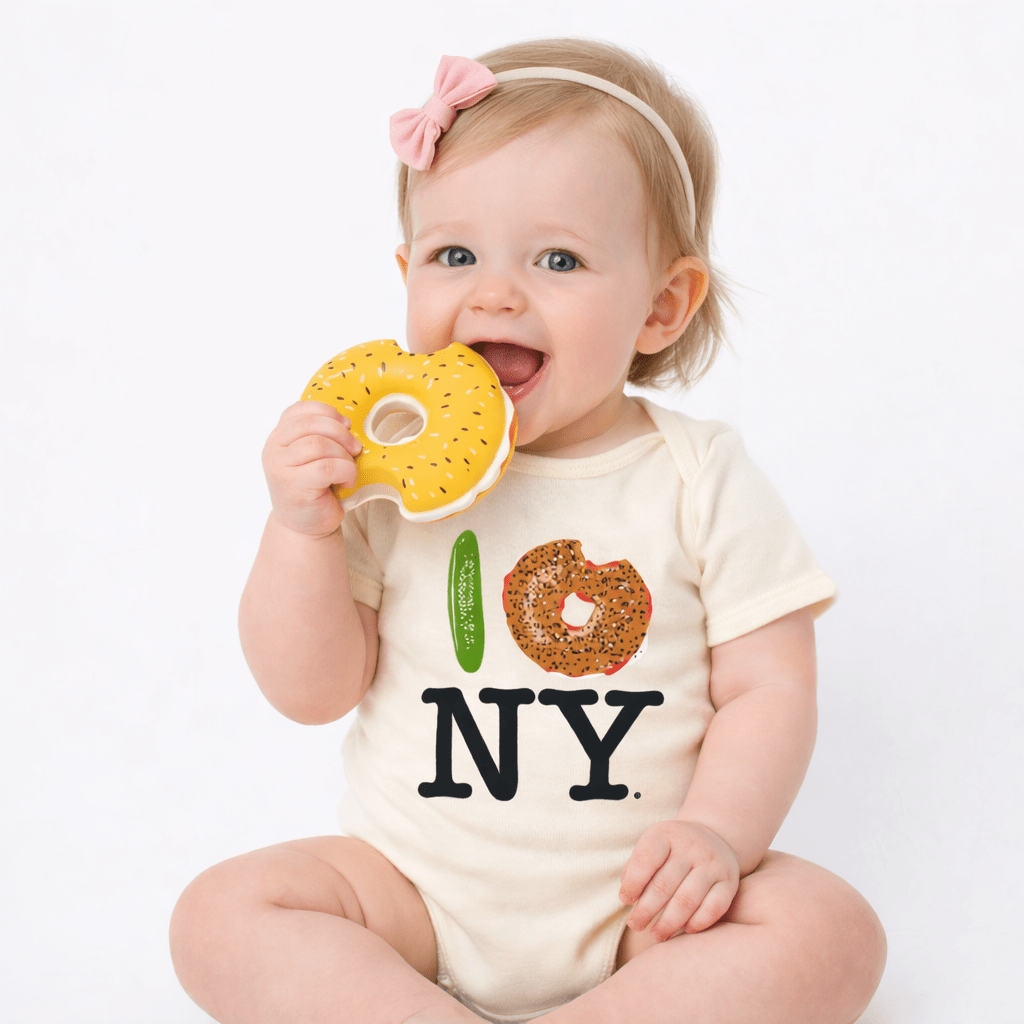 I Love New York Bodysuit + Bagel Teether Gift Set - Magnolia BabyBaby Gift Set