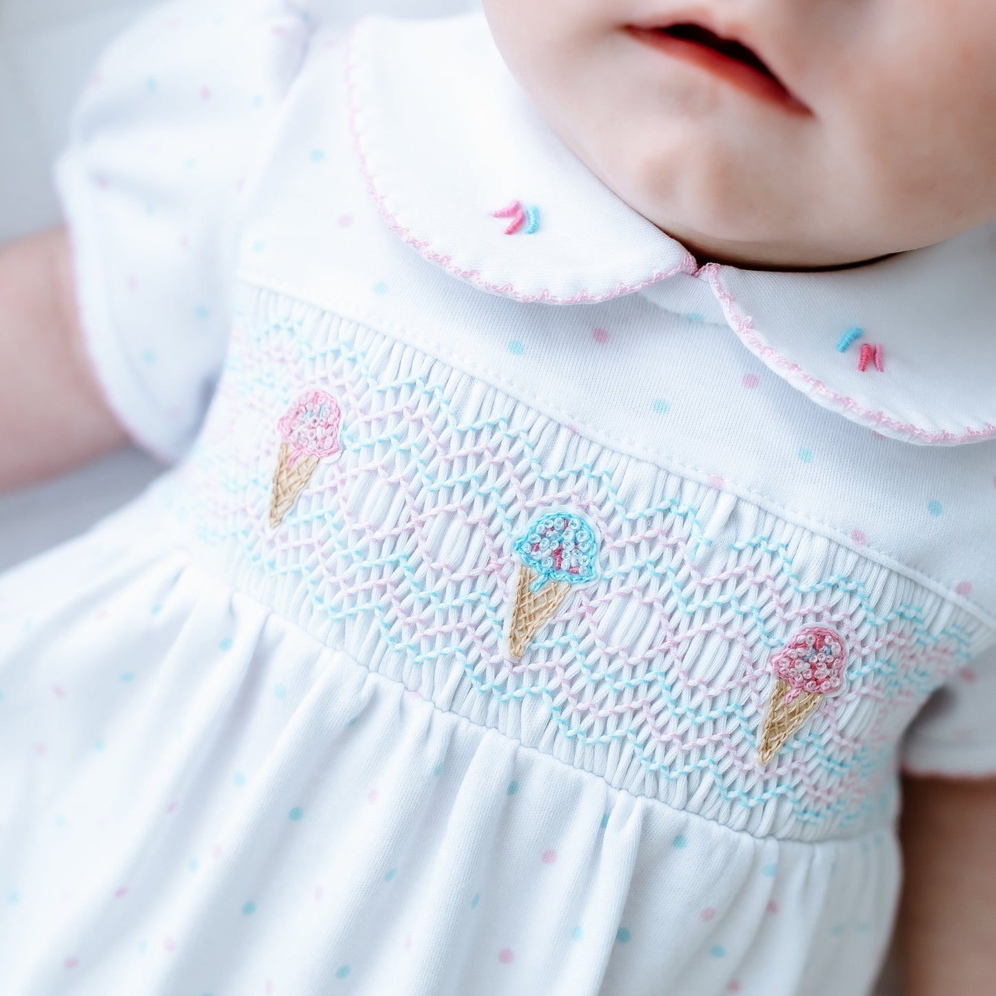 Magnolia Baby_Ice Cream Classics Smocked Collared Bubble_5