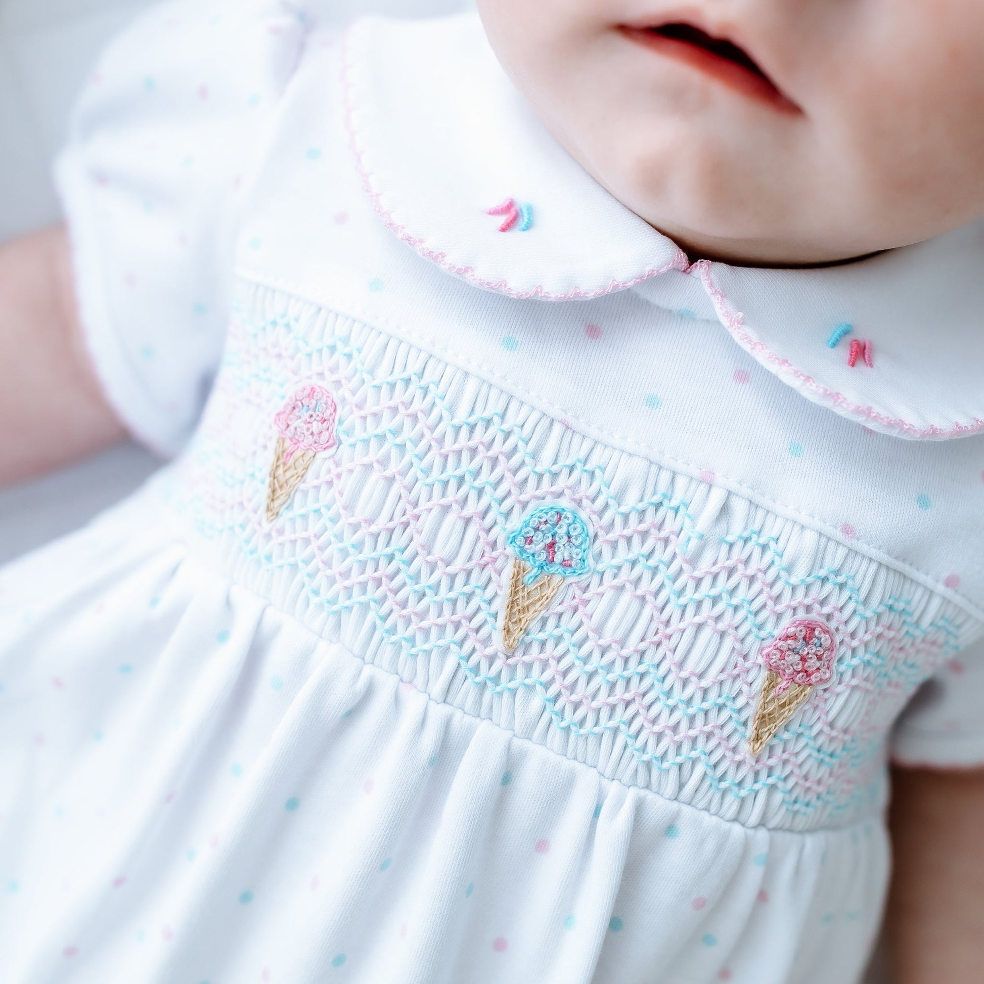 Magnolia Baby_Ice Cream Classics Smocked Collared Bubble_5