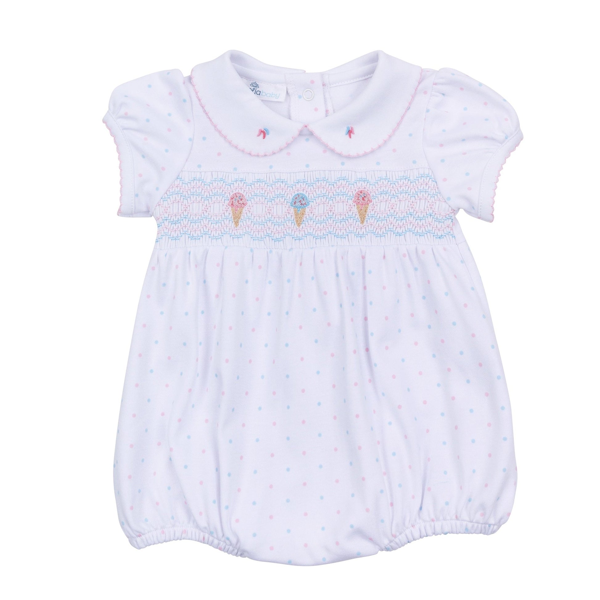 Magnolia Baby_Ice Cream Classics Smocked Collared Bubble_2