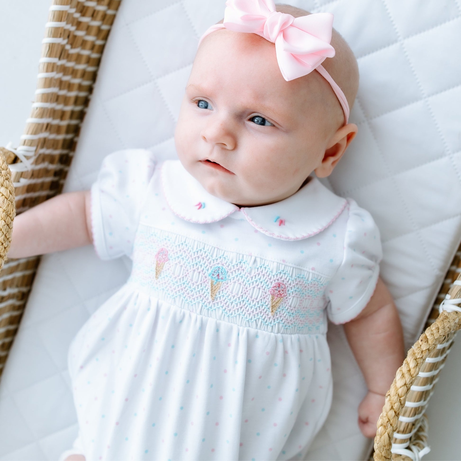 Baby Girl Smocked Bubble - Ice Cream Classics