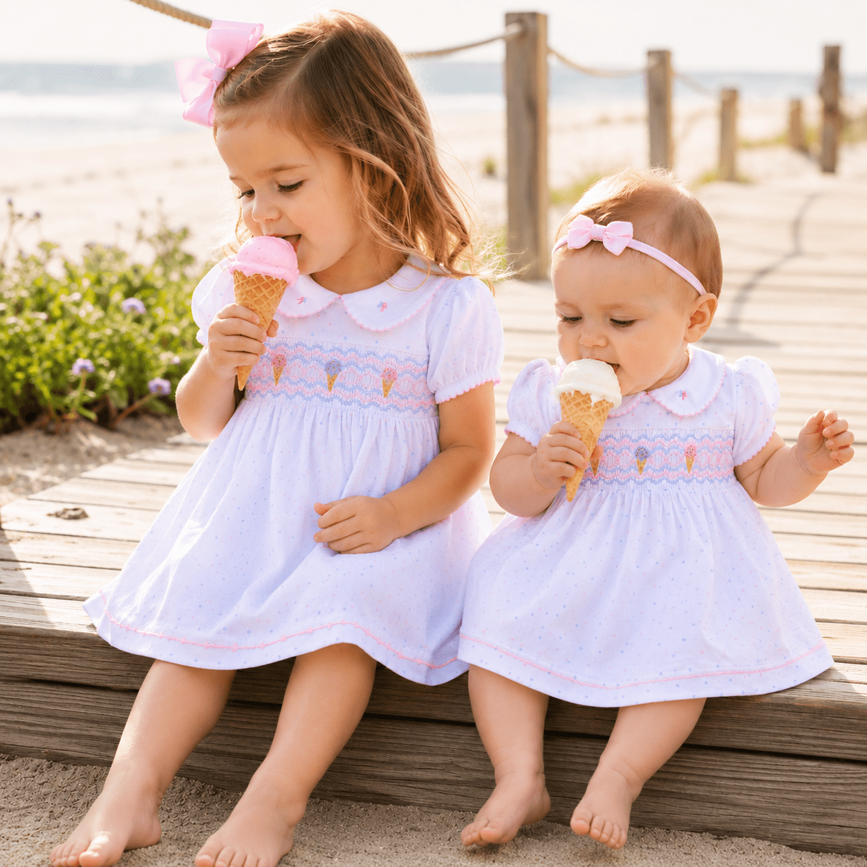 Magnolia Baby_Ice Cream Classics Smocked Collared Dress_1