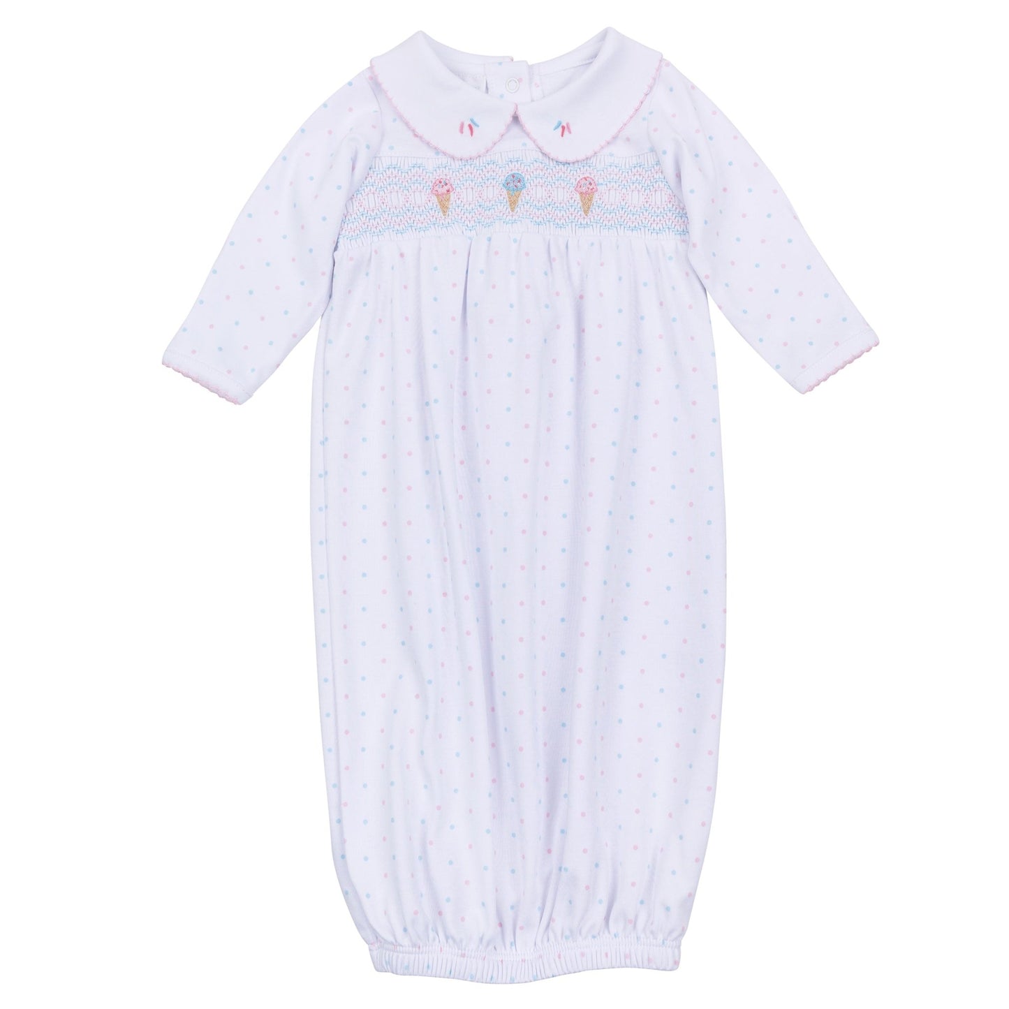 Magnolia Baby_Ice Cream Classics Smocked Collared Gathered Gown_1
