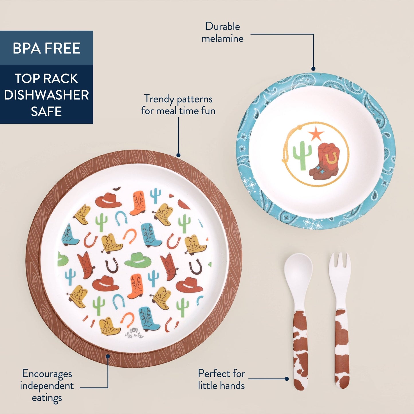 Itzy Bistro™ Cowboy Dining Set - Magnolia BabyFeeding
