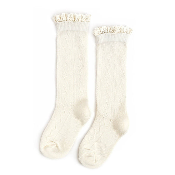Ivory Lace Top Knee High Socks - Magnolia BabySocks