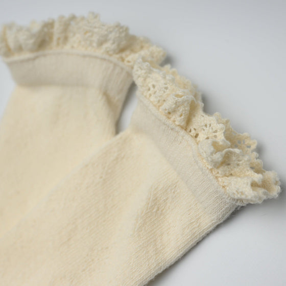 Ivory Lace Top Knee High Socks - Magnolia BabySocks