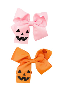  Jack - O - Lantern Pumpkin Hair Bow - Magnolia BabyHair Clips