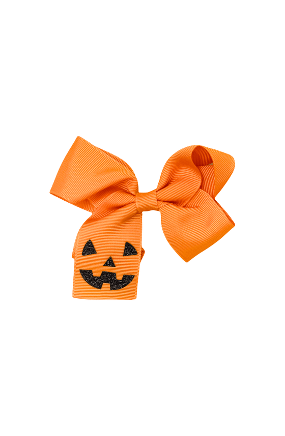 Jack - O - Lantern Pumpkin Hair Bow - Magnolia BabyHair Clips