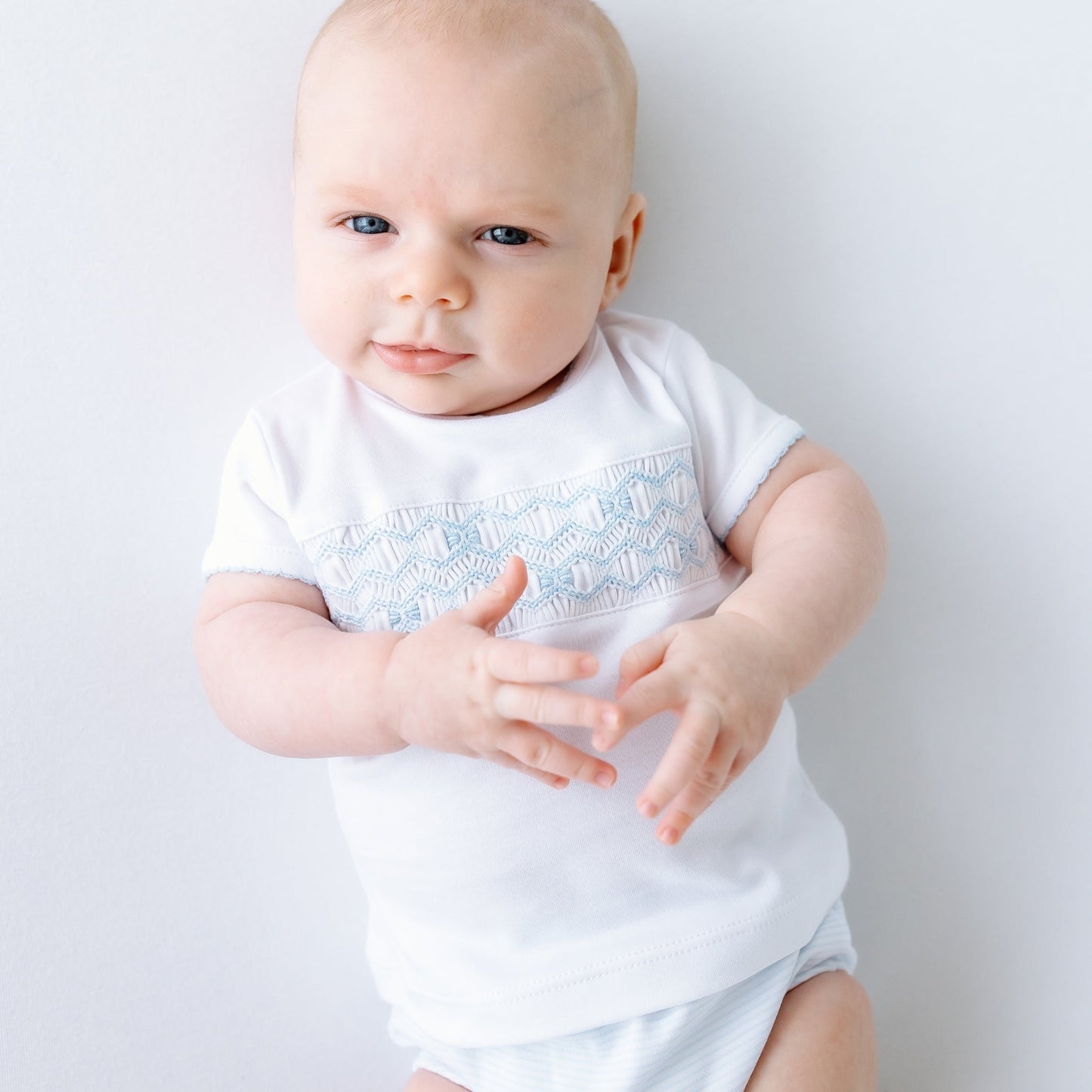 Jacob Smocked Diaper Cover Set - Light Blue - Magnolia BabyDiaper Cover