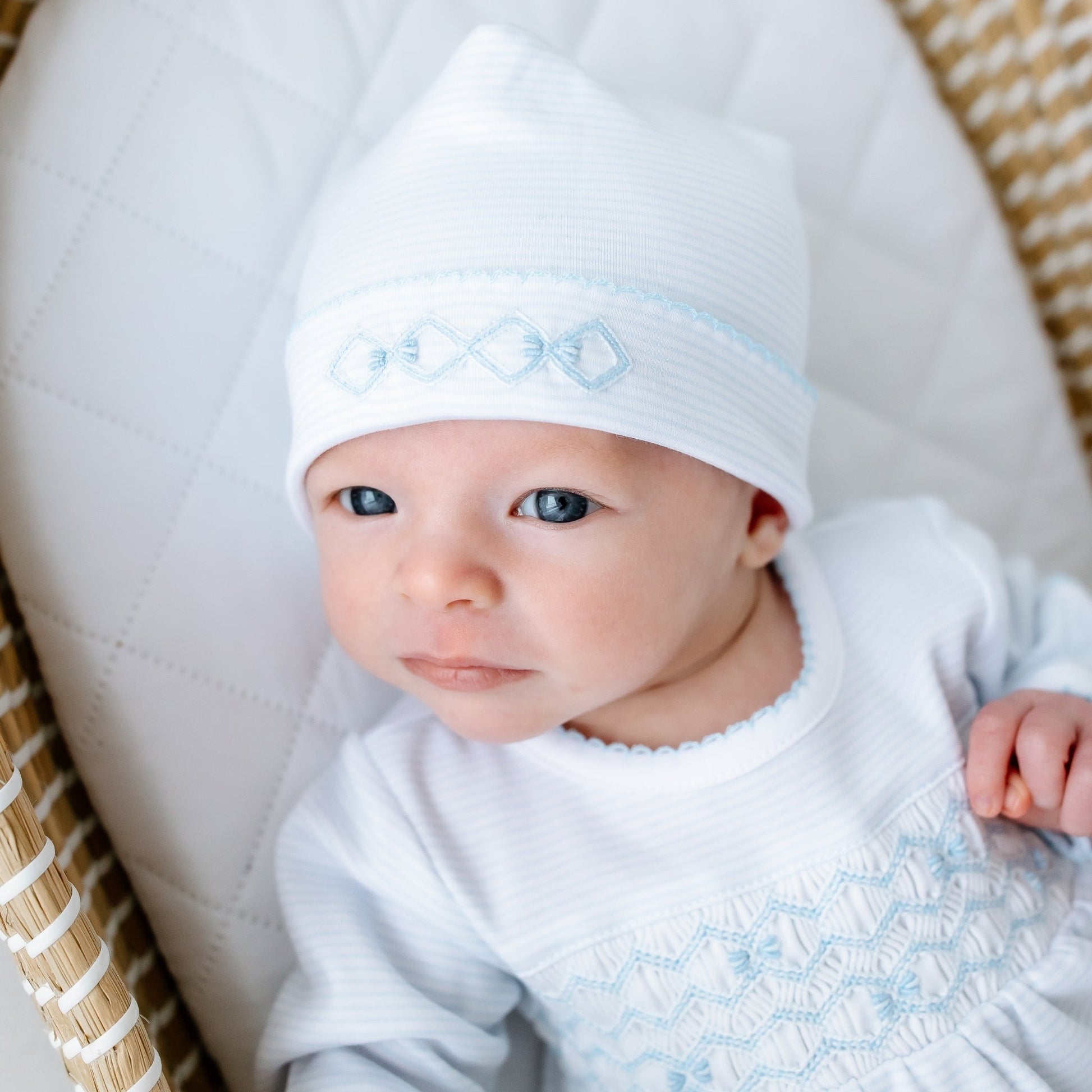 Jacob Smocked Gown - Light Blue - Magnolia BabyGown