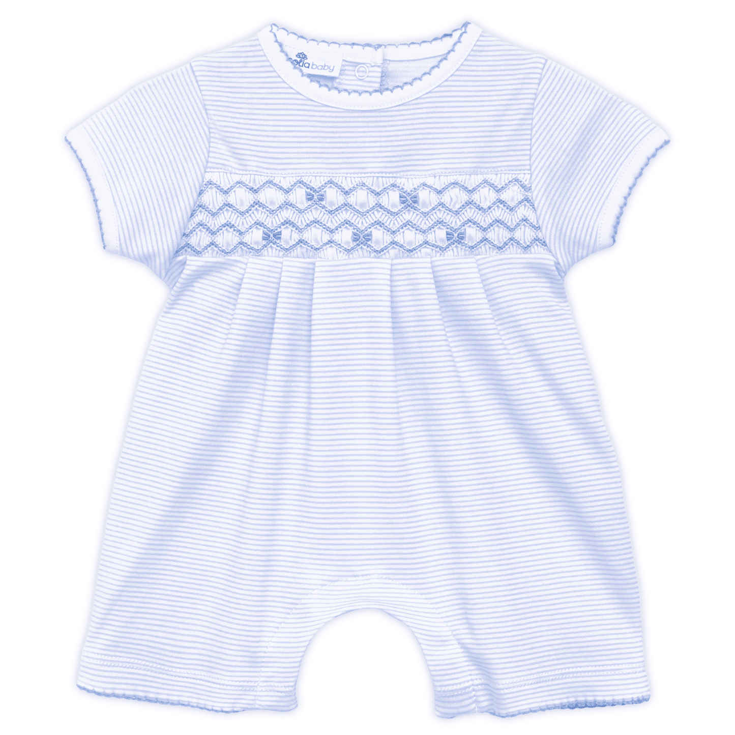 Jacob Smocked Short Playsuit - Light Blue - Magnolia BabyShort Playsuit