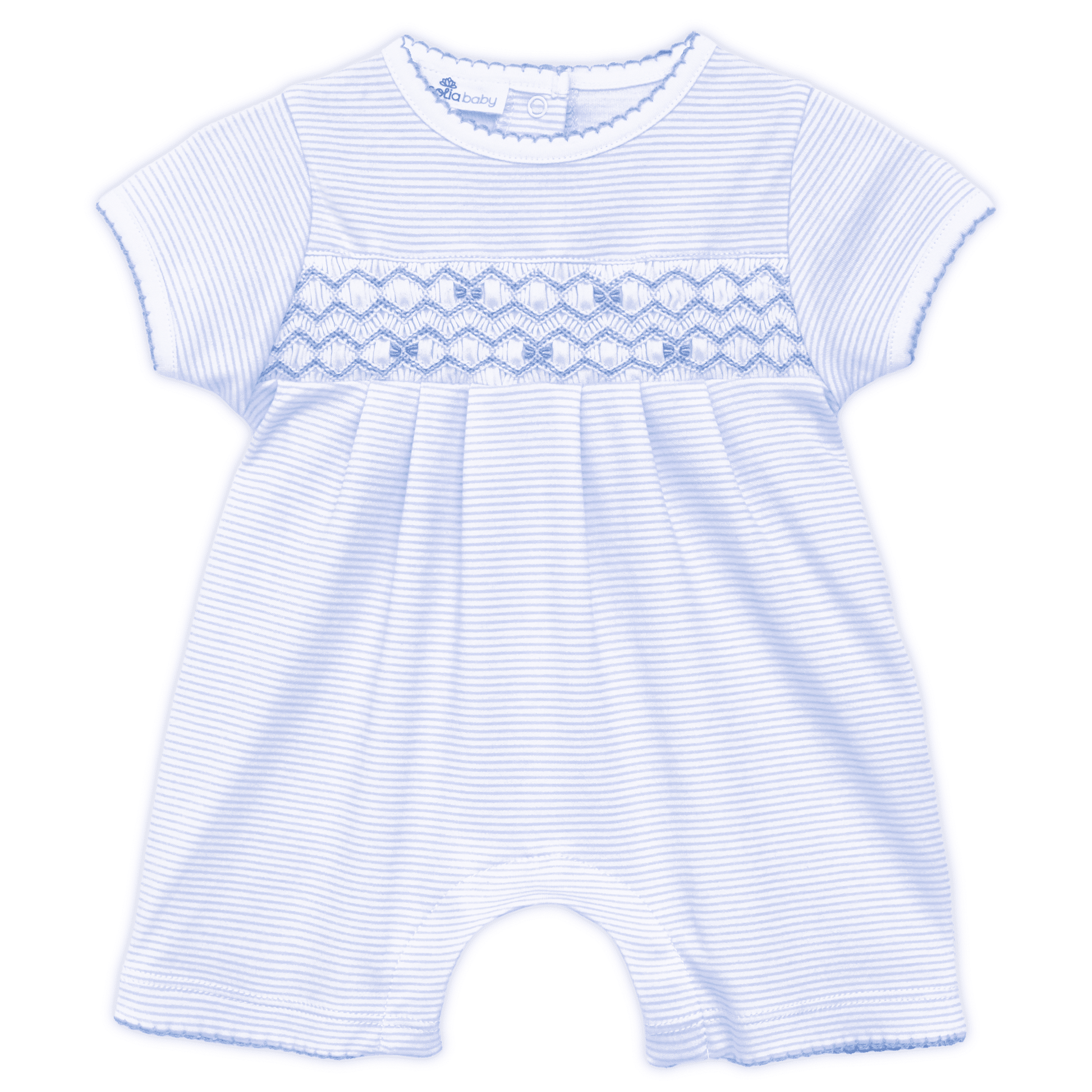 Jacob Smocked Short Playsuit - Light Blue - Magnolia BabyShort Playsuit
