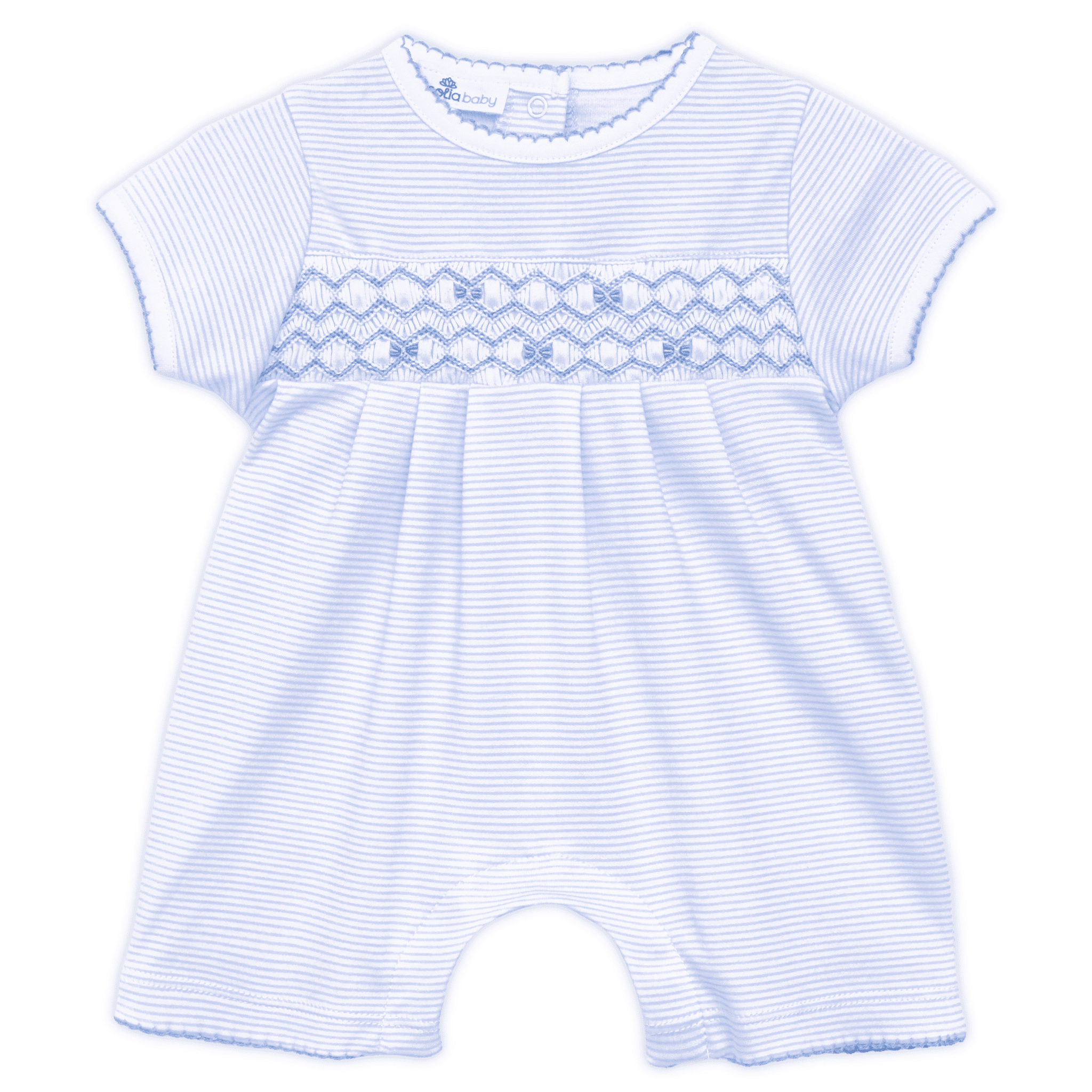 Jacob Smocked Short Playsuit - Light Blue - Magnolia BabyShort Playsuit