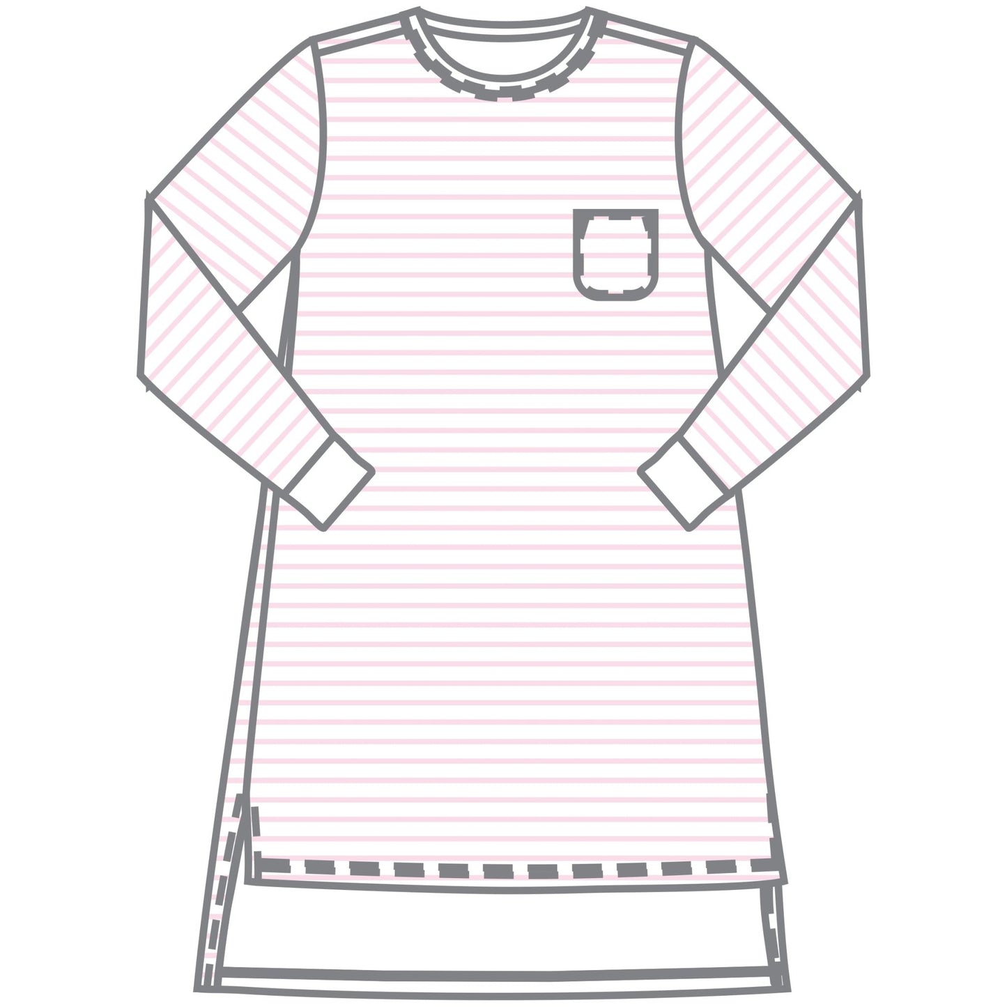 Jessica and Jack Pink Girl's Toddler Long Sleeve Nightdress - Magnolia BabyNightdress