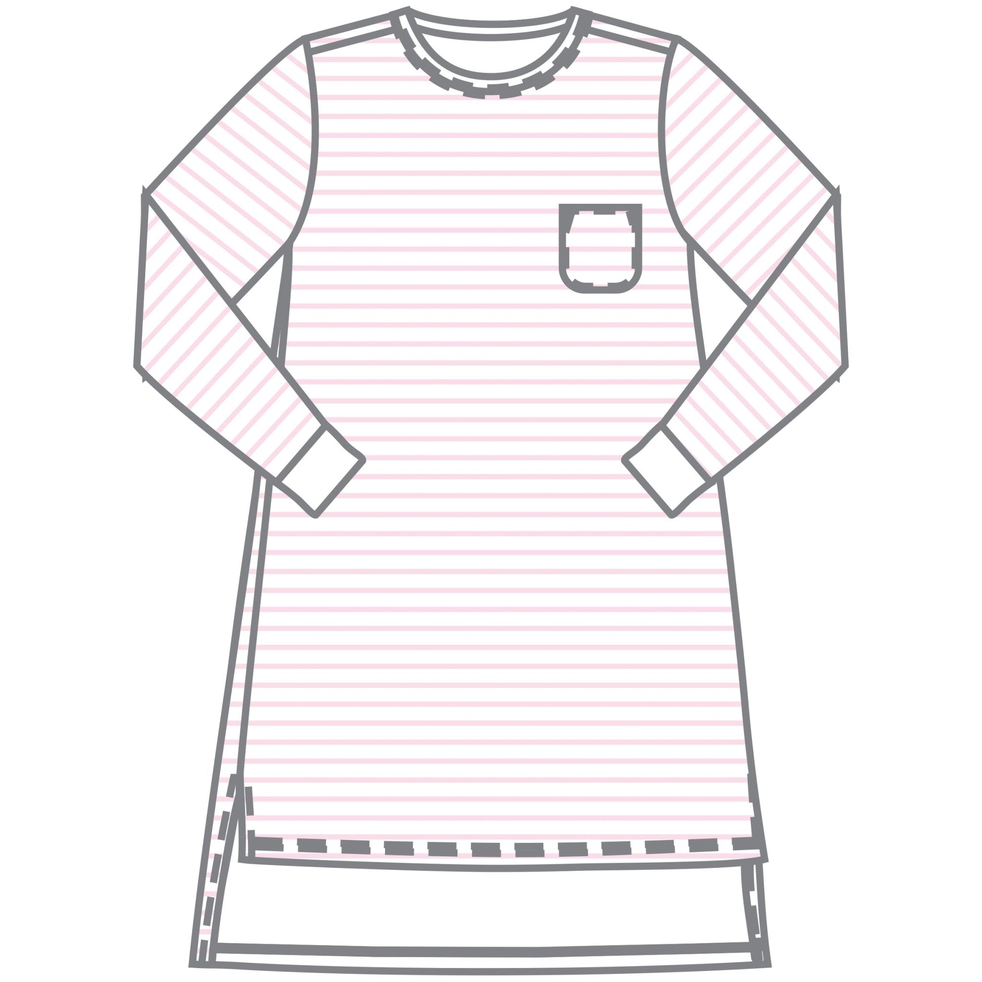 Jessica and Jack Pink Girl's Toddler Long Sleeve Nightdress - Magnolia BabyNightdress