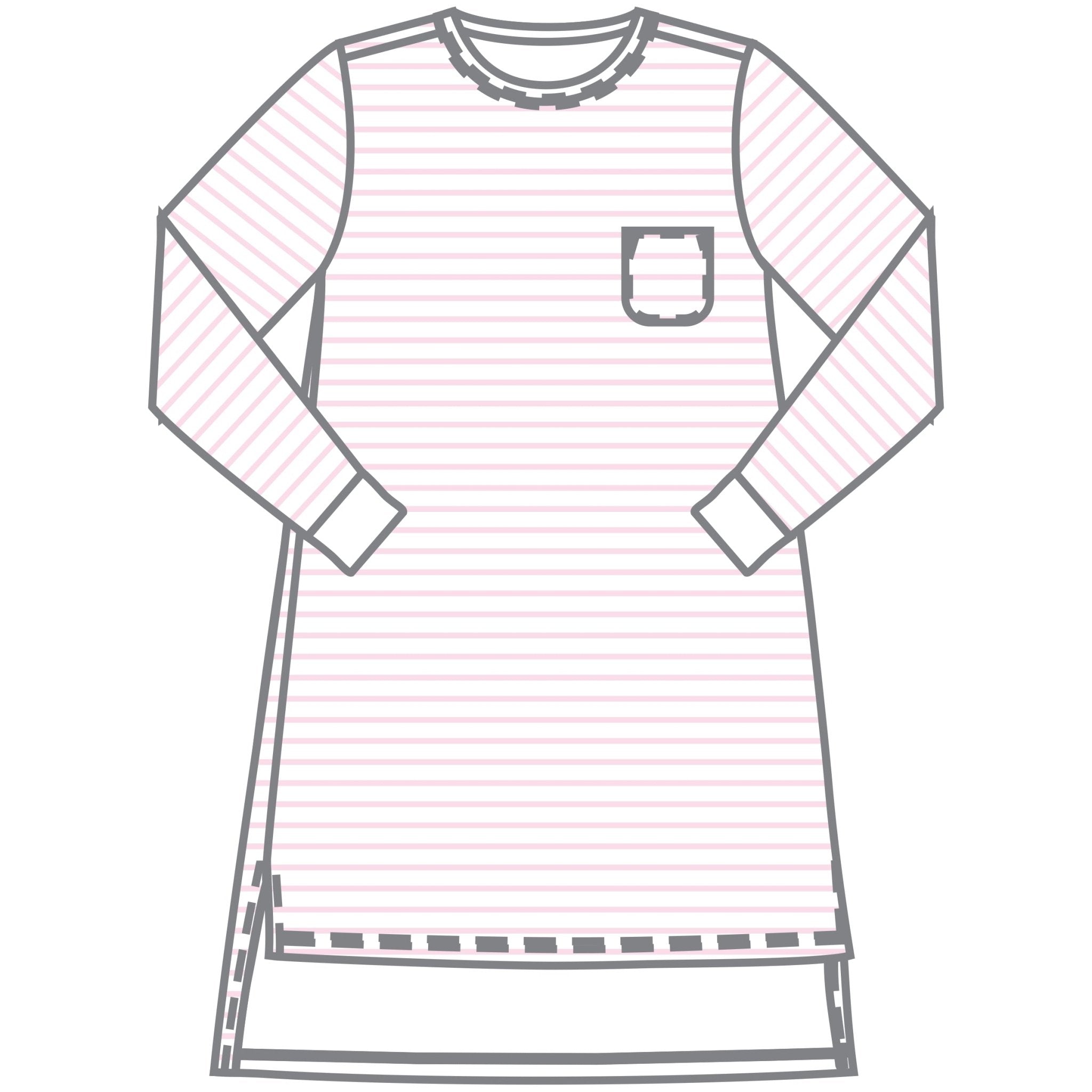 Jessica and Jack Pink Girl's Toddler Long Sleeve Nightdress - Magnolia BabyNightdress