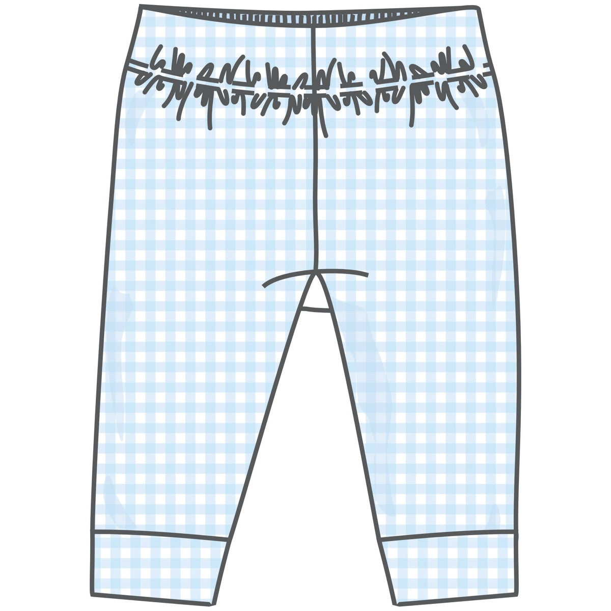 Magnolia Baby_Joggers - Light Blue Gingham Check_1