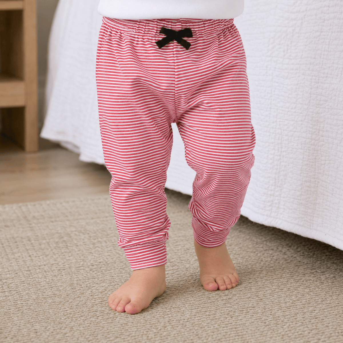 Magnolia Baby_Joggers - Red & White Stripe_1