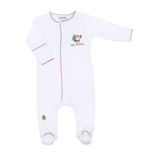  Jolly Holiday Embroidered Baby's First Footie - White - Magnolia BabyFootie