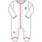 Jolly Holiday Embroidered Footie - Red - Magnolia BabyFootie