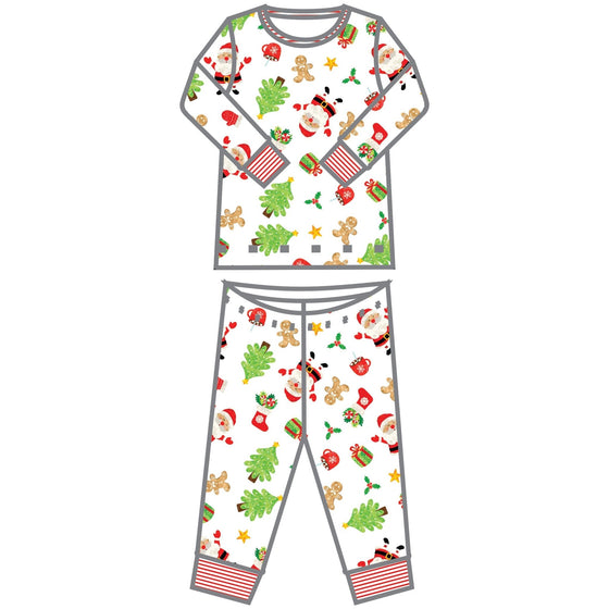 Jolly Holiday Long Pajamas - Red - Magnolia BabyLong Pajamas