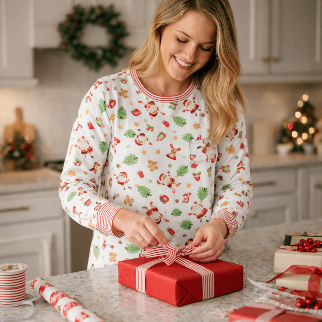 Jolly Holiday Women's Night Shirt - Red - Magnolia BabyNight Shirt