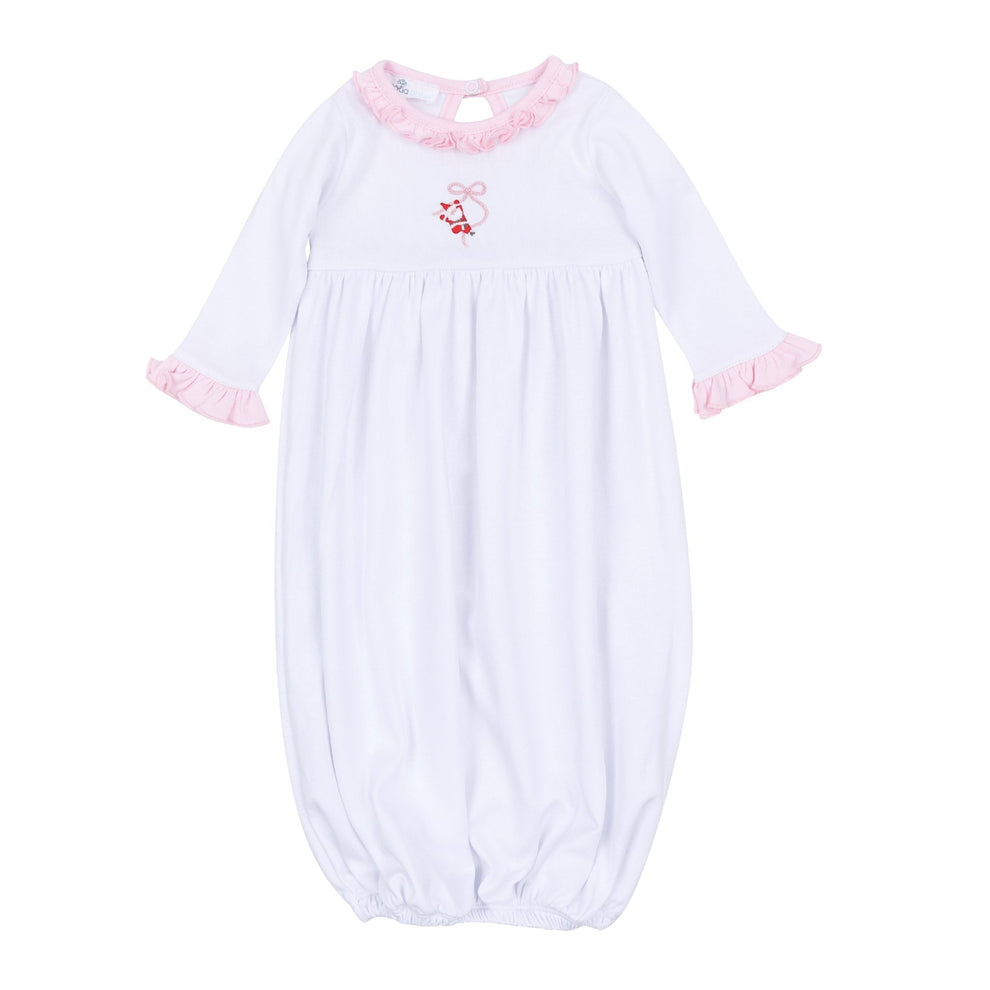 Jolly Ribbons Hand-Embroidered Ruffle Gathered Gown – Magnolia Baby
