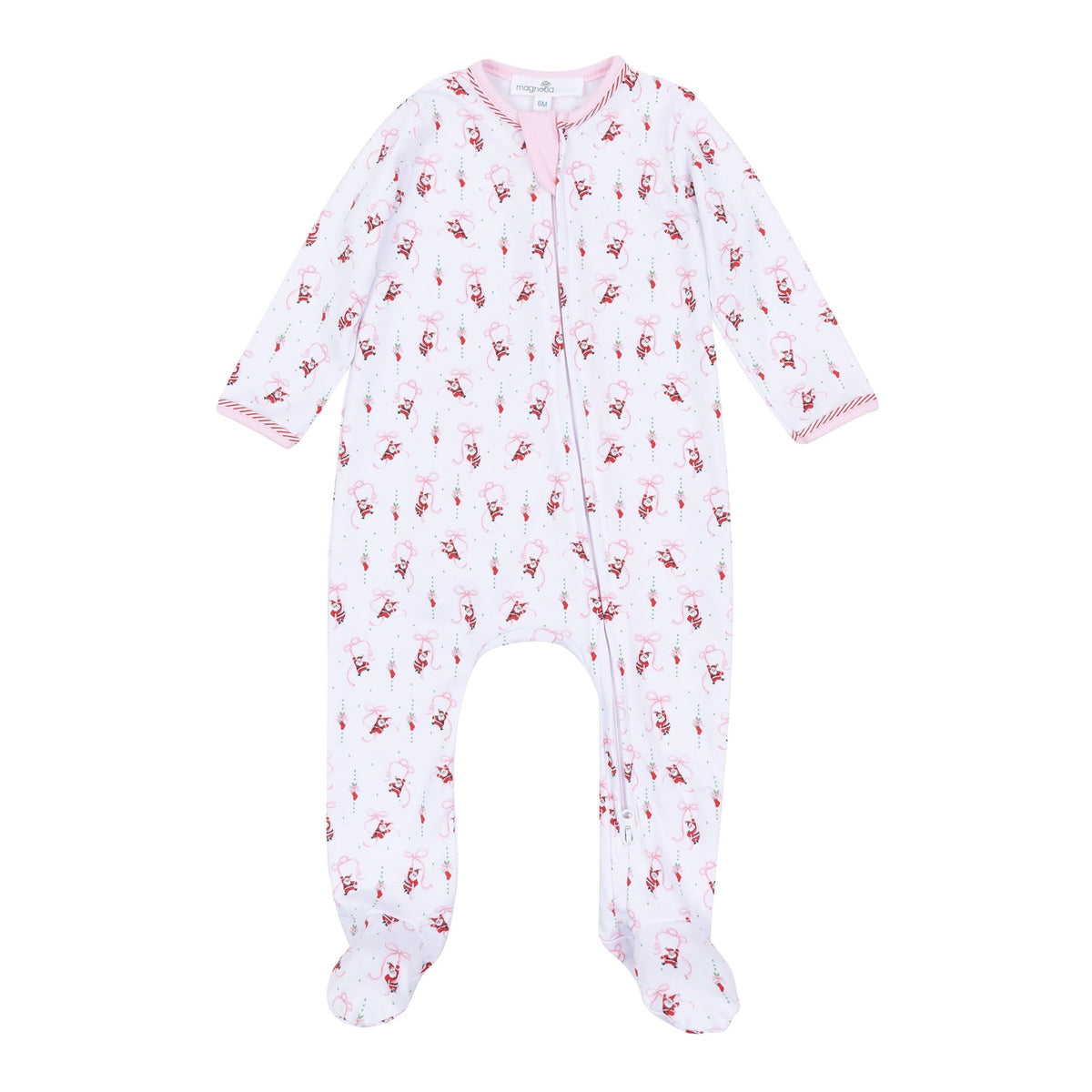 Magnolia Baby_Jolly Ribbons Print Ruffle Zip Footie_2