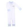 Joy to the World Blue Embroidered Zipper Pajamas - Magnolia BabyZipper Pajamas