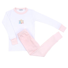  Joy to the World Pink Embroidered Big Kids Long Pajamas - Magnolia BabyLong Pajamas